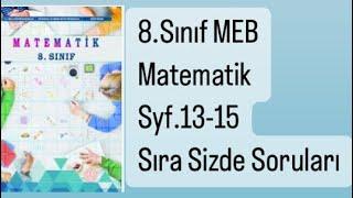 8.SINIF MEB MATEMATİK DERS KİTABI S.13-15 SIRA SİZDE SORULARI