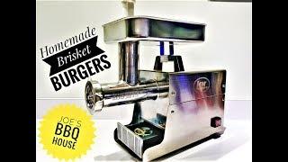 Homemade Brisket Burgers  LEM #12 Grinder  LEM Patty Maker  Weber Kettle