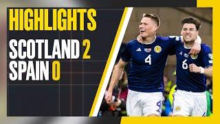 Scotland 2-0 Spain  McTominay Scores Twice to Stun Spain  Euro 2024 Qualifier Highlights