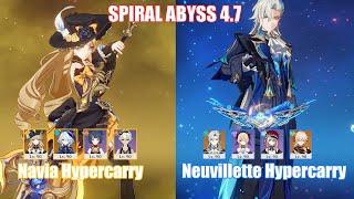 C0 Navia Hypercarry & C1 Neuvillette Hypercarry  Spiral Abyss 4.7  Genshin Impact