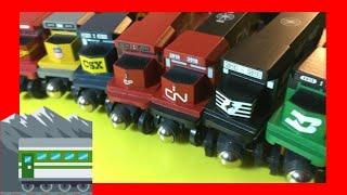 HD Compilation unpack 7 different Whittle Shortline Wooden Trains 03308 z multi