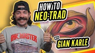 How To Tattoo a Neo-Traditional Piece  Tattoo Tutorial Takeover ft Gian Karle