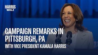 Vice President Kamala Harris on the Economy - Live from Pittsburgh Pennsylvania  Harris-Walz 2024