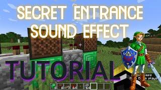 How to Build a Secret Entrance Sound Effect in MINECRAFT Zelda Secret Door Minecraft Note Blocks