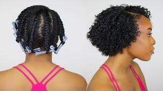 Flat Twist Out With Perm Rods on Short Natural Hair  Perfect for Heat DamagedTransitioning Hair