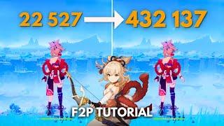 F2P- YOIMIYA 430k Nuke Tutorial   Genshin Impact 