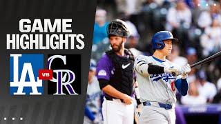 Dodgers vs. Rockies Game Highlights 61924  MLB Highlights