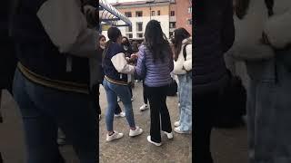 Indian girl fight with Italian girls  oderzo bus stop