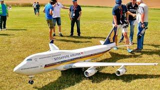 STUNNING  BOEING 747-400 HUGE RC SCALE MODEL TURBINE JET AIRLINER  FLIGHT DEMONSTRATION 