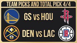 NBA Picks Today 442024  NBA Bets Today NBA Predictions Today