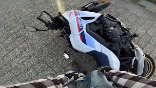 I dropped my Honda Transalp 750 Hepco & Becker crash guards SW-Motech handguards tested   4K