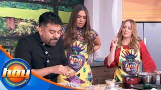 Galilea Montijo y Andrea Legarreta ayudan al chef Mariano Sandoval en la cocina  Programa Hoy