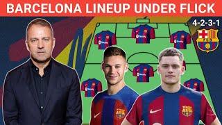 Barcelona potential lineup under hansi flick with joshua kimmich & Florian wirtz 4231 formation 