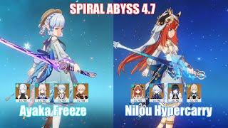 C0 Ayaka Freeze & C0 Nilou Hypercarry  Spiral Abyss 4.7  Genshin Impact