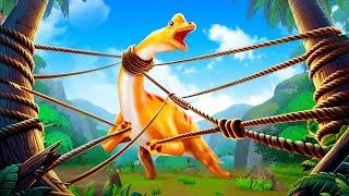 Brontosaurs Trap - Trex to Rescue Brontosaurus and Eggs from Hunters  Jurassic Dinosaur Cartoons
