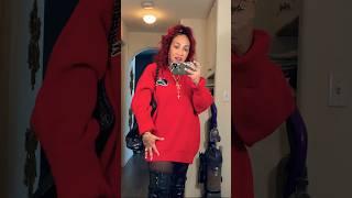 Let’s get dressed I think red is my color #GRWM