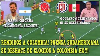 IMPRESIONADOS PRENSA SUDAMERICANA SE RINDE A COLOMBIA vs COSTA RICA 3-0 HOY - REACCION COPA AMERICA