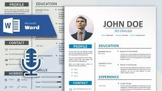 How to Create a Simple and Professional Resume in Microsoft Word  CV Design Tutorial With Vocal