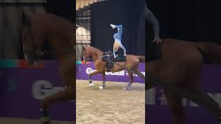 Yoga on a horse #Viral #Vaulting #horses #herning #championship #equestrian #femaleathletes