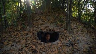 Girl Living Off Grid Built The Most Secret Underground Home To Live in Jungle