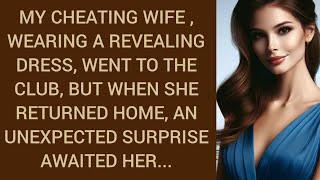 My cheating wife  wearing a revealing dress went to the club but when she returned home...