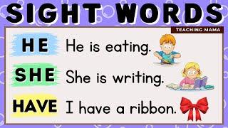 LETS READ  SIGHT WORDS SENTENCES  HE SHE HAVE  PRACTICE READING ENGLISH  TEACHING MAMA