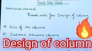 Column Design  Basic Rule of Column Design  civil Engineering Thumb Rule