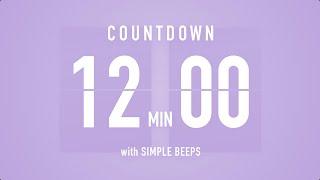 12 Min Countdown Flip Clock Timer  Simple Beeps 🫐 