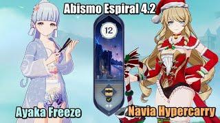 Genshin Impact 4.2 Abismo Espiral - Piso 12  Ayaka Freeze e Navia Hypercarry