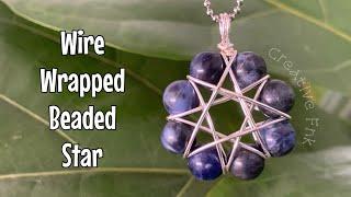 How to wire wrap a beaded star flower - 8 beads 