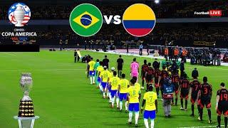 Brazil vs Colombia - Copa America 2024 USA Group D - Full Match  Vinicius vs James  PES Realistic