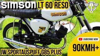 Simson s51 LT 60 Reso mit JW Sport G85 Sport Auspuff PREMIUM EDITION wir knacken die 90Kmh GPS Tacho