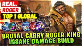 Brutal Carry Roger King Insane Damage Build  Top 1 Global Roger  real. - Mobile Legends Emblem