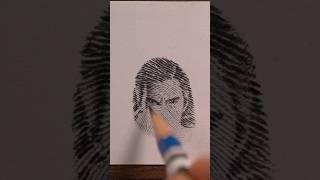 Try drawing portraits with fingerprints  #Fingerprintsdrawing #shorts #dpartdrawing