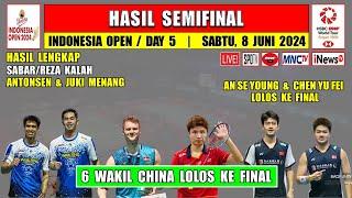 Hasil Lengkap Semifinal Indonesia Open 2024 Hari Ini  SABARREZA Gagal Ke Final  6 CHINA Ke Final