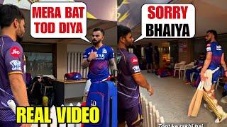 Watch Virat Kohlis ANGRY response when Rinku Singh asks for Virats bat after breaking his bat 