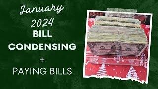 Paying My Husbands Bills for January 2024  Bill Condensing  Cash Budget  Michelle Marie Budgets