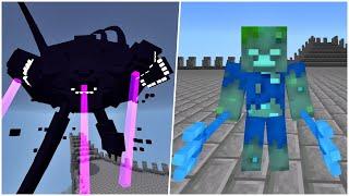 Wither Storm V3 vs. Ultra Drowned in Minecraft PE  Epic Battle  MCPEMCBE Addon