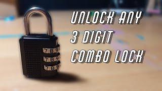 How To Unlock ANY 3-DIGIT COMBO LOCK in 1 minute