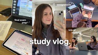 STUDY VLOG  all nighter final exam prep finishing assignments lots of studying & uni days ₊˚⊹