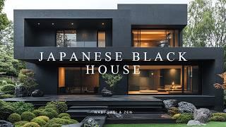 Japanese Minimalist Black House Wabi-Sabi & Zen Architecture with Modern and Traditional Aesthetics