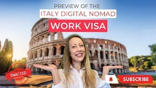 PREVIEW to the ITALY DIGITAL NOMAD WORK VISA  Work remotely? Get a visa to live & work in Italy