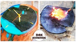 Fire Epoxy Clock  Wood Projects  DAK Woodworking