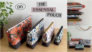 The Essential Pouch  a classic zipper pouch in four sizes featuring a metal zipper closure.