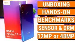 Redmi Note 7 Pro Unboxing of Neptune Blue  Indian Retail Unit  Benchmarks Sensor DRM 48MP Cam