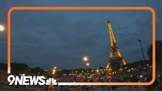 Eiffel Tower dazzles at night