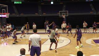 LSU mens basketball practice footage Tigers first day for 2024-25 season