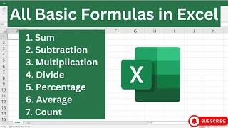 All Basic Formulas and Functions of Excel you must know  Basic Formulas in Excel  Urdu  Hindi