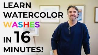 Watercolor washes - EASY tutorial for beginners  best watercolor tips  watercolor washes tutorial