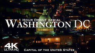 4K WASHINGTON D.C. 2024  1 Hour Drone Aerial Film Capital of the United States of America USA